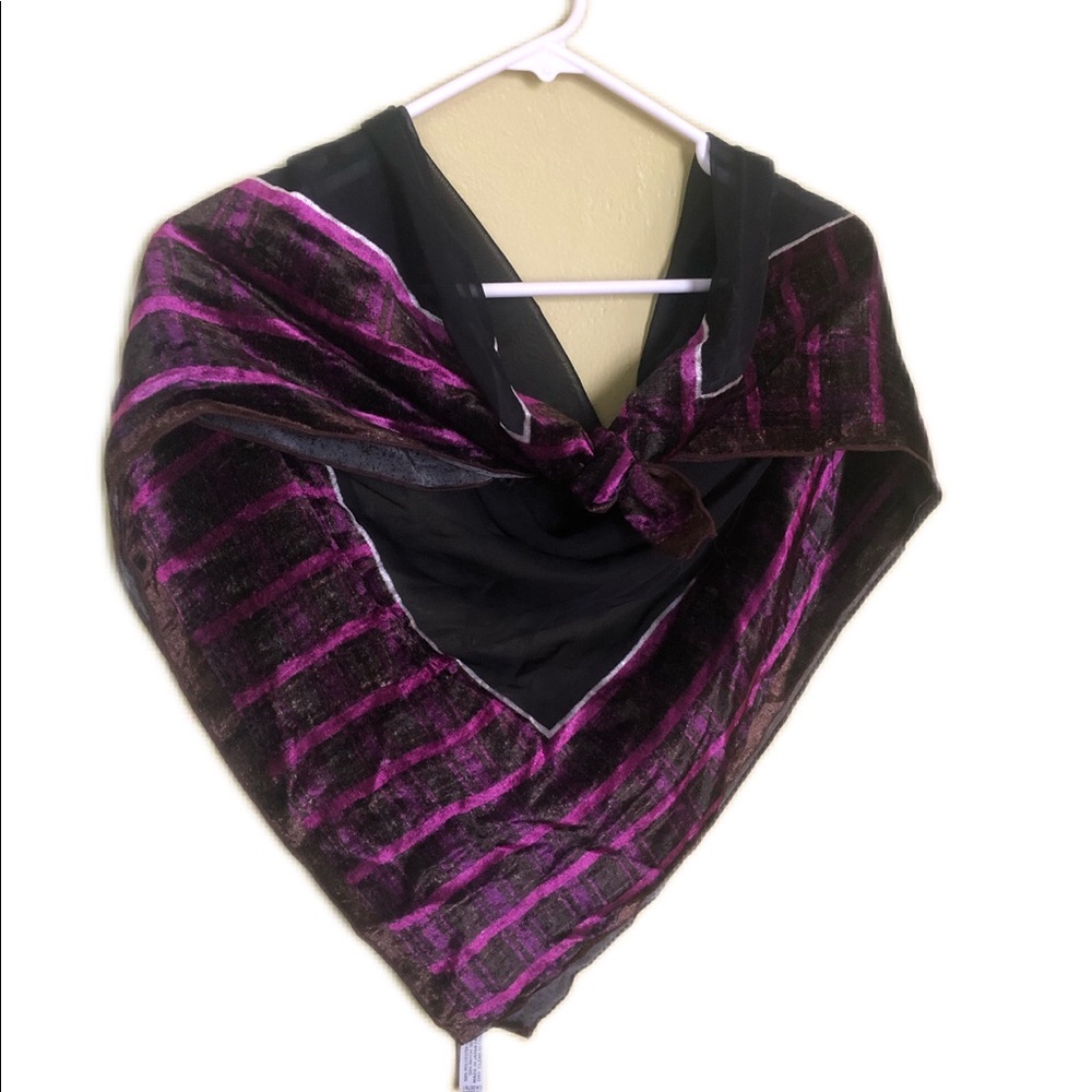 Marc Jacobs Black & Purple Square Scarf